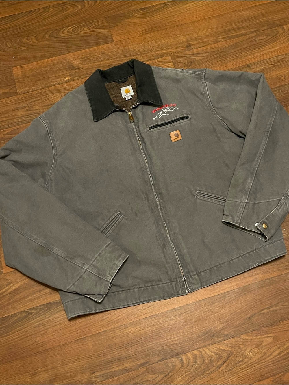 Vintage Carhartt J97 GVL Detroit Jacket Gravel Gray Blanket Lined Men's 2XL Tall